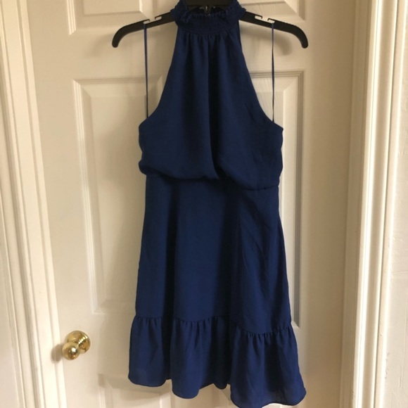 New Likely Royal Blue Rory Choker Neck Dress Med - Picture 2 of 6